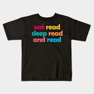 Book Aesthetic - eat read sleep read and read Kids T-Shirt